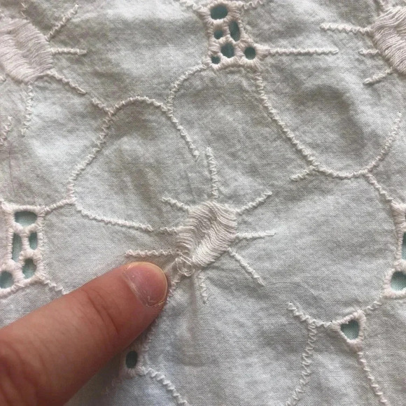 Janie And Jack White Floral With Blue Lining Short Sleeve Dress Size 12-18 Month - Picture 4 of 10